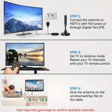 5600 Mile Upgrade TV Antenna Digital High-Definition Antena Indoor High-Definition TV 1080P 4K W/Magnetic - Black - View 11