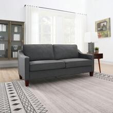 73'' Comfy Small Couches For Living Room Grey 3 Seater Sofa Couch Mid Century Modern Sofa Furniture Couches For Small Spaces, Bedroom, Apartment, Dorm, Office, Studio (Linen, Grey) - Grey - View 4