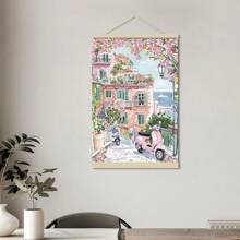 1PC Landschap Frameloze Kunst Canvas Poster, Roze Decoratieve Schilderijen, Meisjesachtige Decoratieve Schilderijen, Thuis Muurdecoratie, Frameloos