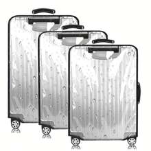3pcs Transparent Heavy-Duty Scratch-Resistant Waterproof Suitcase Protective Cover