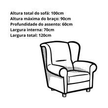 Capa Protetor De Sofá Poltrona 1 Lugar Coladinha - Azul Marinho - Visão 3