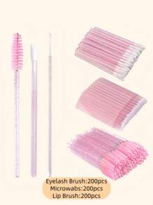 Kit de Extensão de Cílios com Escova Descartável Microswab, Escova de Cílios, Escova de Lábios, Aplicador de Máscara de Cílios, Kit de Beleza com Varetas (Preto) - Beleza e Cuidados Pessoais 100/300/450 peças