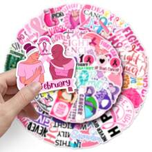 50 Stücke Brustkrebsbewusstsein Aufkleber für Menschen, die sich um Frauen kümmern, rosa Schleife Fürsorge für Frauengesundheit Aufkleber für Wasserflasche, Laptop, Sammelalbum