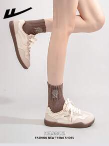 WARRIOR 女士系带设计运动鞋，户外低帮休闲鞋，夏季透气滑板鞋，轻便，舒适，时尚帆布运动鞋，街头风格