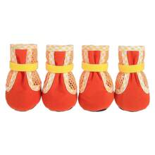 Set de 4 zapatos para perros con suela suave antideslizante y malla, zapatos para mascotas de razas pequeñas con suela blanda y transpirable, para usar en todas las estaciones