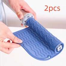 1/2pcs Silicone Heat Resistant Mat, Straightener Storage Pad, Prevents Damaging Table Surface From Hair Straightener & Blow Dryer, Convenient For Straightener Storage