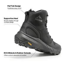 Men's Mid Military Tactical Boot Comfortable Lightweight Boots For Work All Day Side Zipper Motorcycle Combat Boots - Black - View 9