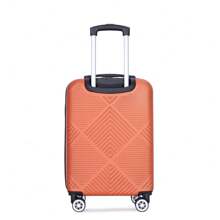 4-Piece ABS Lightweight Suitcase, 14 Inch Makeup Box, Aircraft Wheels (14/20/24/28) DARK ORANGE