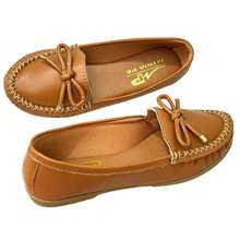 FOOT FASHION Women's Hand-Sewn Moccasin Slippers Fashion Soft Napa Foot - Camel - Ver 5