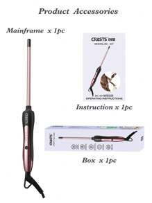 CRASTS Boucleur de cheveux CRASTS de 9 mm de diamètre, chauffage rapide, rouleau en laine, deux réglages de température, permet de réaliser facilement et rapidement des coiffures, utilisation à domicile, cadeau de soins capillaires