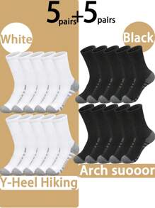 20/10/1 Pair Multi-Color Men Mid-Calf Socks, Breathable & Comfortable Socks For Men's Basketball Training, Outdoor Running