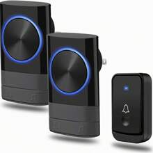 Waterproof Wireless Doorbell, 1 Transmitter And 2 Receivers, 200 Meter Range With 45 Melodies, 4 Volume Levels, LED Indicator, For Home Offices Hotels - View 1
