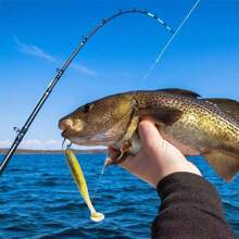 QXO 10pcs/Lot 13cm 10cm 7cm Soft Worm Lures Silicone Swimbait Bait Sea Fish Pva Wobblers Goods For Fishing Artificial Tackle