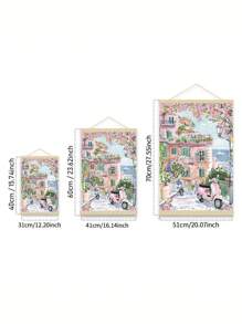 1PC Landschap Frameloze Kunst Canvas Poster, Roze Decoratieve Schilderijen, Meisjesachtige Decoratieve Schilderijen, Thuis Muurdecoratie, Frameloos