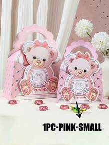 1/5 件 - 婴儿沐浴生日礼物袋，适合男孩和女孩，配有纸巾和卡片气球熊图案，带手柄 - 彩色 - 查看 18