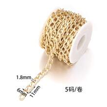 5m/Rotolo Catena a maglie in lega di alluminio di varie dimensioni, leggera, resistente alla corrosione, per bracciali, collane, orecchini, creazione di gioielli fai-da-te - Catena in alluminio - Visualizzare 26