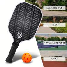 1 Set Of Carbon Fiber Pickleball Paddles: Outdoor Sports Equipment With Honeycomb Design - Includes 2 Paddles, 4 Balls, And A Carrying Bag