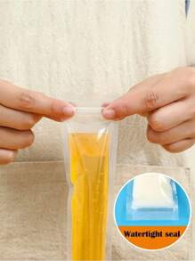 50/100个透明一次性冰棒袋，家用冰棒模具，防漏，耐寒，适用于果汁、苏打水、水果冷冻 - 彩色 - 查看 8