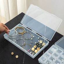 1pc Transparent Storage Box With 28 Compartments, Rectangular Jewelry Organizer Box For Earrings, Necklaces, Elegant And Practical - Clear - View 4