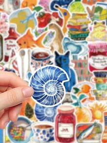 50pcs Vintage Mediterranean Style Art Stickers For Laptop Luggage Skateboard Guitar Decoration,School Supplies,Back To School
