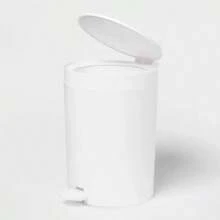 Step Wastebasket White : Plastic, 5.5 Litres, With Removable Inner Bucket, 12.33" Height