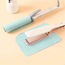 1/2pcs Silicone Heat Resistant Mat, Straightener Storage Pad, Prevents Damaging Table Surface From Hair Straightener & Blow Dryer, Convenient For Straightener Storage