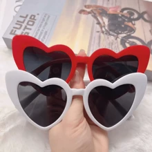 1/2pcs Unisex Red Heart-Shaped Beach Fashion Glasses - Multicolor - View 2