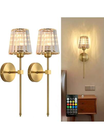 Minimalist Crystal Wand Sconce ation Fixtures Moderne Lamps Home Retro Lights Luxe 2000mAh RGB ful Stage Verlichting Zwart Goud Chrome Bedside Living Room Bedroom Indoor Lighting Dining Hallway Lamp Aisle Coffee Shops view 4