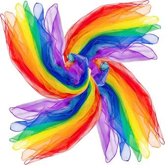 1/6/12 PCS 杂耍围巾、尼龙感官玩具围巾套装、百变舞蹈小方巾、彩色真丝运动围巾、糖果色百搭围巾，适合节日礼物、圣诞礼物、新年派对和活动