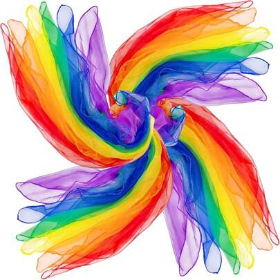 1/6/12 PCS Juggling Scarves, Nylon Sensory Toy Scarf Set, Variety Dance Small Square Scarf, Colorful Silk Actives Scarves, Candy Colored Versatile Scarf Suitable For Holiday Gifts, Christmas Gifts, New Year'S Parties And Events