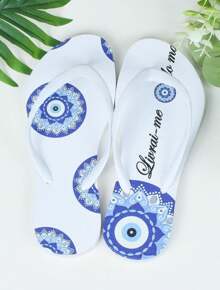 Women's Customized Flip-Flop Sandal With Original Print - Mắt ác - Xem 1