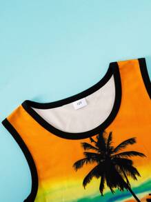 Youngboys Tropical Floral Print Sleeveless Tank Top, Suitable For Summer Beach And Holiday Wear - Multicolor - View 3