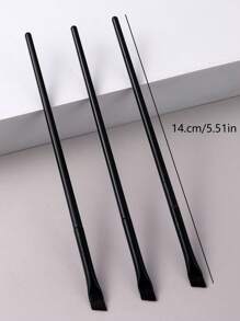3 Cái/bộ Cọ Kẻ Viền Mắt Hình Liềm & Cọ Dao Găm Cọ Trang Điểm, Cọ Kẻ Mắt Dạng Lỏng, Cọ Kẻ Lông Mày Đầu Nghiêng Cực Tốt - màu đen - Xem 7