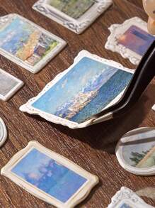 MOCARD 2 件/包复古欧洲绘画精装贴纸，适用于剪贴簿、DIY 装饰拼贴材料、礼品、个性化文具用品、学校用品、返校 - 棕色 - 查看 7