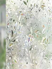 1Roll Decorative Window Privacy Film, 3D Stained Glass Window Sticker,Anti-UV Sun Blocker Heat Control For Home Vinyl Decal,For Bedroom Decor,Room Decor Items,For Halloween Decor,Fall Decor,Classroom Decorations,Removable Sticker,Stickers,Wall Decal, Vinyl Decal For Home Decorations,Spring Decoration Items Refresh Your Home,Rama Decoration Stickers