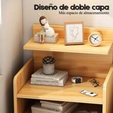 Mesita de Noche de Madera con 1 Cajones para Sala y RecáMara, Estilo A, Minimalista Vintage Mesa Auxiliar de Fácil Montaje, Tallas de L33xW26xH60(cm) - Madera - Ver 3