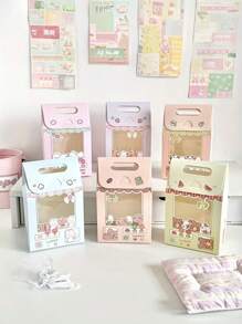 1set/8pcs,Portable Candy Box With Window, Cute Cookies, Colorful Boxes Of Snowflake Pastries, Candy Boxes, Suitable For Parties - Multicolor - View 2