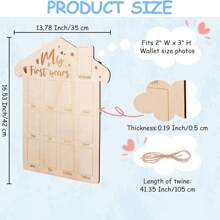 1pc Baby Picture Frame, My First Year Baby Milestone Board Wood Photo Display Personalized 12 Months Newborn Photo Frame For Boy Girl Baby Birthdaybaby Shower Family Decorations Gifts Baby Shower Easter Gift Sthings For Girls/Boys - Multicolor - View 11