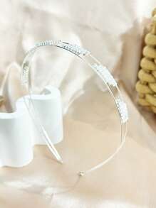 2 piezas Diademas de mujer asimétricas de terciopelo con piedras de estrás onduladas, elegantes para uso diario, diadema, aro para el cabello