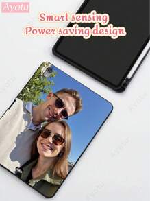 Ayotu Custom Design Black Matte IPad Tablet Case, Soft Silicone Tablet Protective Cover, Compatible With IPad 9th Gen (10.2-Inch), Multiple Colors - IPad Pro 11-Inch 2021 And IPad 10th Gen, Compatible With Samsung Galaxy Tab, Built-In Pencil Holder Design, Convenient Storage, Family, Couple, Pets, Idol Photos Custom Design - A Choice For Anniversary, Valentine's Day, Christmas Gift - Multicolor - View 5