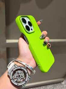无框纯绿色简约防刮厚手机壳，印花兼容 16/ 16 Pro Max/XR/7/8/ 15 Pro Max/12 Pro Max/13 Pro Max/14 Pro Max 13 14 11 12 P14 女款 P11 软壳 P12 防震 XS.XR/78P.78GES 手机壳防摔防水 - 薄荷綠 - 查看 3