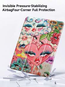 Ayotu 1 件长睫毛、嘴唇和云朵双面印花保护壳，兼容 iPad 10.2 英寸 2021/2020 iPad 第 9/8 代，兼容三星 Galaxy Tab A8 10.5 英寸 2022，带笔架，支持自动睡眠/唤醒保护套 - 彩色 - 查看 6