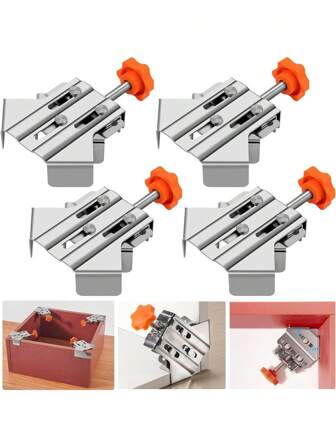 1/ 2/4 件不锈钢直角夹，木工用 90 度直角夹，直角夹固定器，木工用单柄夹，相框（打开/关闭）