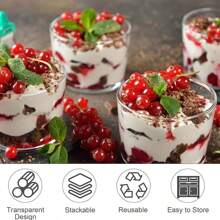 25/50 piezas Tazas de postre de 210 ml, tazones de postre DIY, reutilizables para mousses, pudines, helados, para bufés, fiestas de postres, picnics
