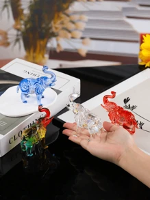 Creative Minimalist Crystal Animal Handcraft Decoration, Elephant Crystal Ornament For Wealth, Home Decor, Desk, Living Room, Hotel, Party, Back To School, Graduation, Birthday Gift