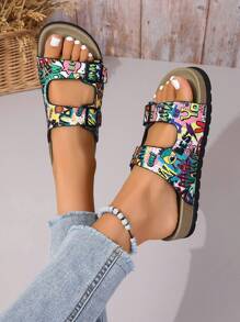 Super Light & Thick Flat Soft Bottom Leopard Print Sandals For Beach, Outdoor, Home, Elevated Design