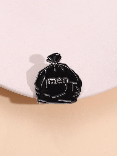 European And American Men's Exaggerated Black Money Bag Brooch, Metal Badge Waist Pin Small Accessory Lapel Pin