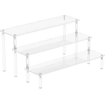 1/2/3/4 Tier Acrylic Display Risers, Clear Perfume Organizer Stand, Cupcake Stand Holder, Shelf Risers For POP Figures, Dessert Shelves For Party Table, Vanity Tray, Room Decorations And Organization