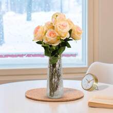 10 Stücke Seidenrosen, 20.1" künstliche Rosen mit weichen Dornenstielen, lebensechte Künstliche Blumen für Hochzeit Strauß, Tisch-Mittelstücke, Heimdekor