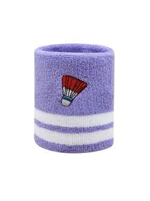 Men's Badminton Embroidered Wrist Sweatbands, Elastic Moisture-Wicking Thick Fleece Wrist Bands, Multiple Colors Available, Suitable For Basketball, Tennis, Baseball, Softball, Volleyball, Soccer, Running, Golf, Yoga, Archery, Gym, Weightlifting And Other Sports